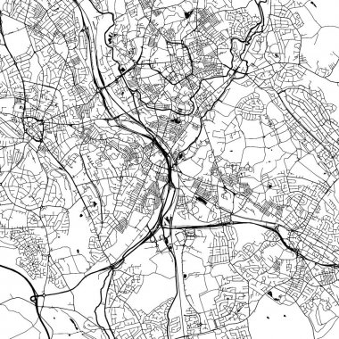 Stoke-on-Trent şehir vektör harita