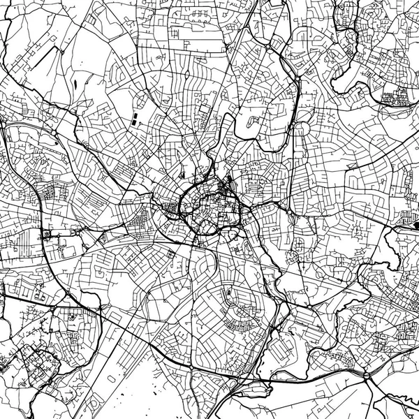 Mapa do Vetor de Coventry Downtown — Vetor de Stock