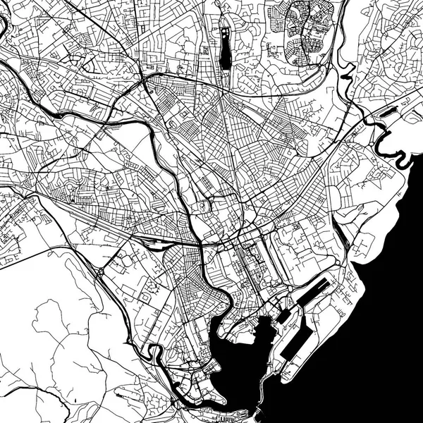 Cardiff şehir vektör harita — Stok Vektör