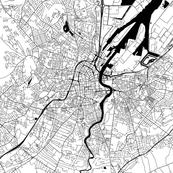 贝尔法斯特市中心矢量地图 — 图库矢量图片