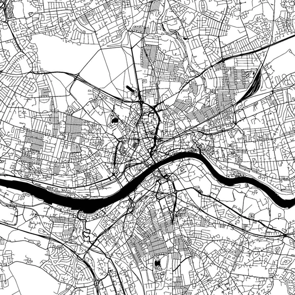 Newcastle auf tyne Downtown Vektor Map — Stockvektor