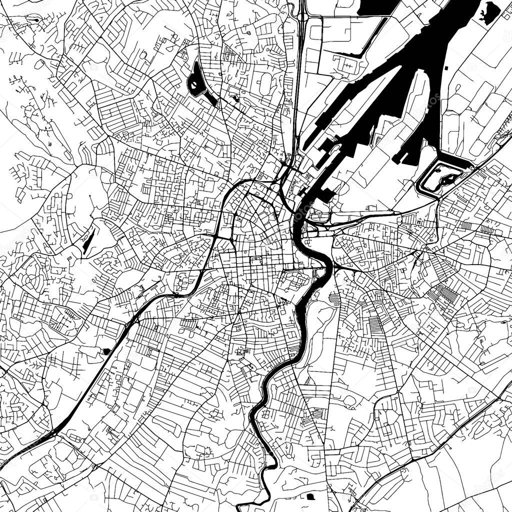 Belfast Downtown Vector Map