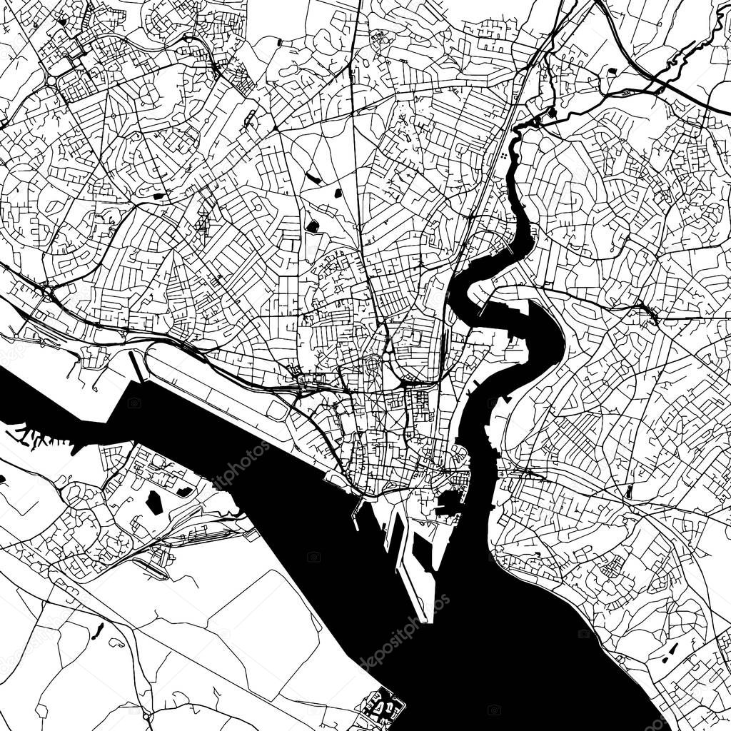 Southampton Downtown Vector Map