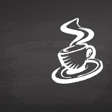 Kahve fincanı kara tahta kroki
