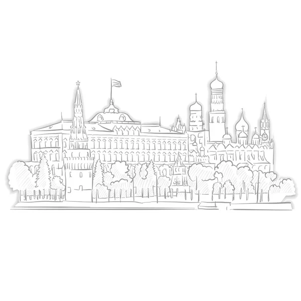 Bosquejo histórico del Kremlin de Moscú — Vector de stock