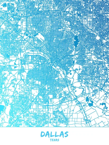 Dallas, Texas - mapa plakát Design — Stockový vektor