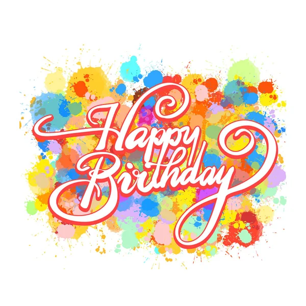 Happy Birthday word hand lettering — Stock Vector