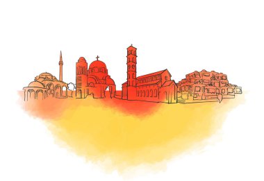 Priştine renkli Landmark afiş