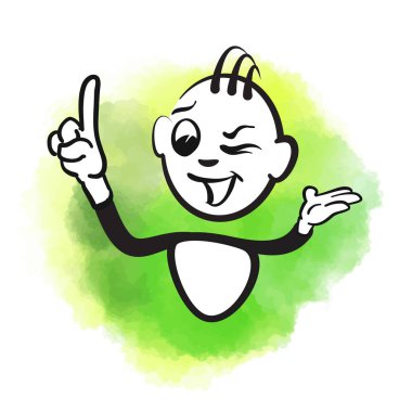 Vektör sopa adam mutlu erkek wink
