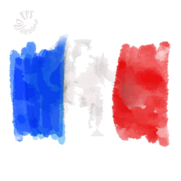 Bandeira da França pintado traços — Vetor de Stock