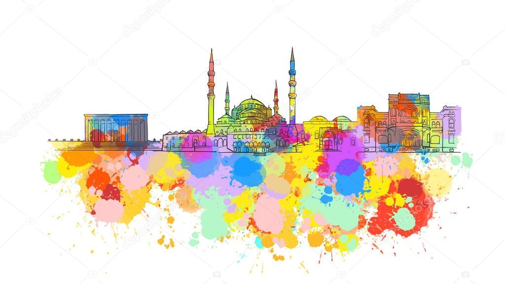 Ankara Colorful Landmark Banner