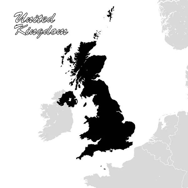 Velká Británie politické Sihouette mapa — Stockový vektor