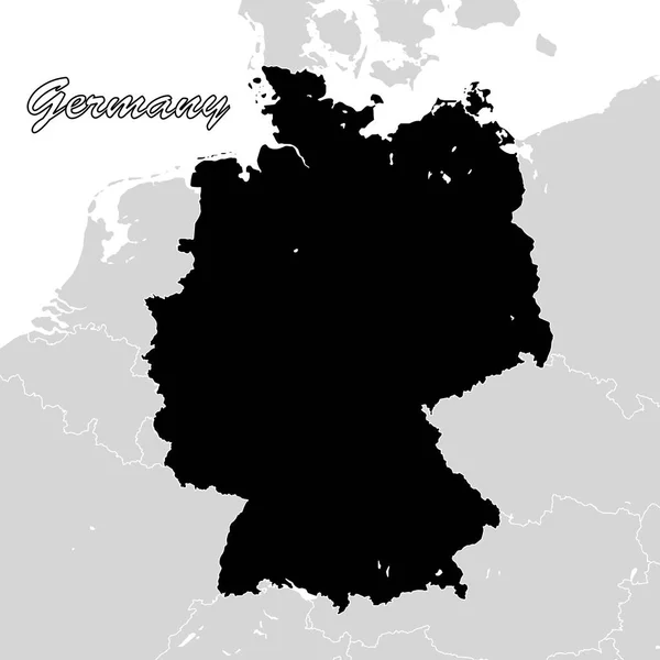 Germania Mappa politica Sihouette — Vettoriale Stock