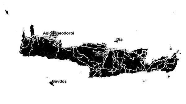 Mapa vectorial de la isla de Creta — Vector de stock