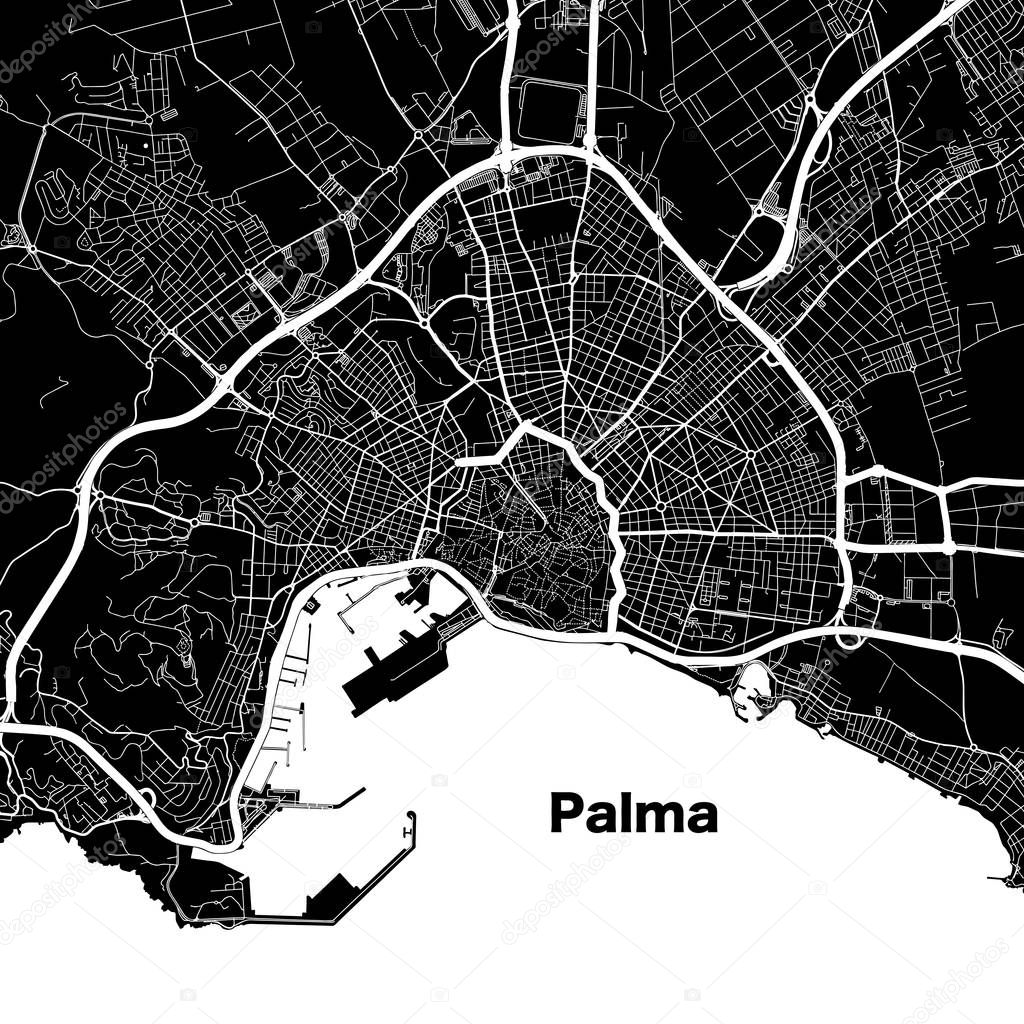 Palma de Mallorca urban vector map