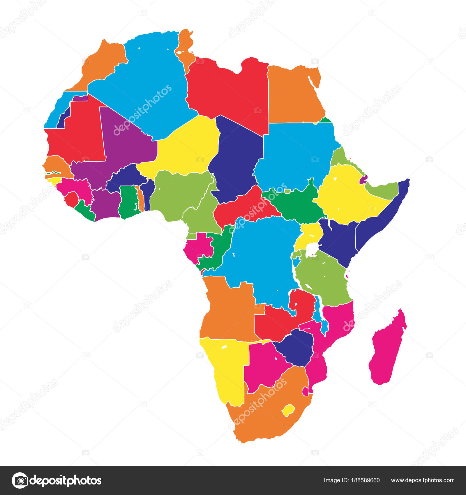 Africa colorful vector map — Stock Vector © 188589660