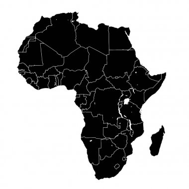 Afrika siluet vektör harita
