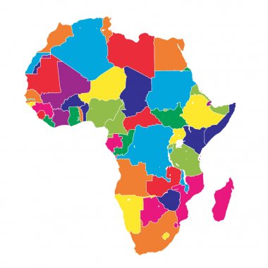 Afrika renkli vektör harita