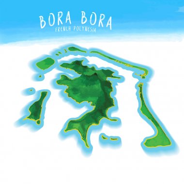 3D Bora Bora Adası Haritası