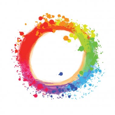 Renkli damla ile parlak arka plan daire