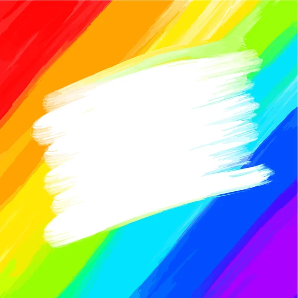 Regenboog gekleurde achtergrond en witte vorm van de lijn — Stockvector