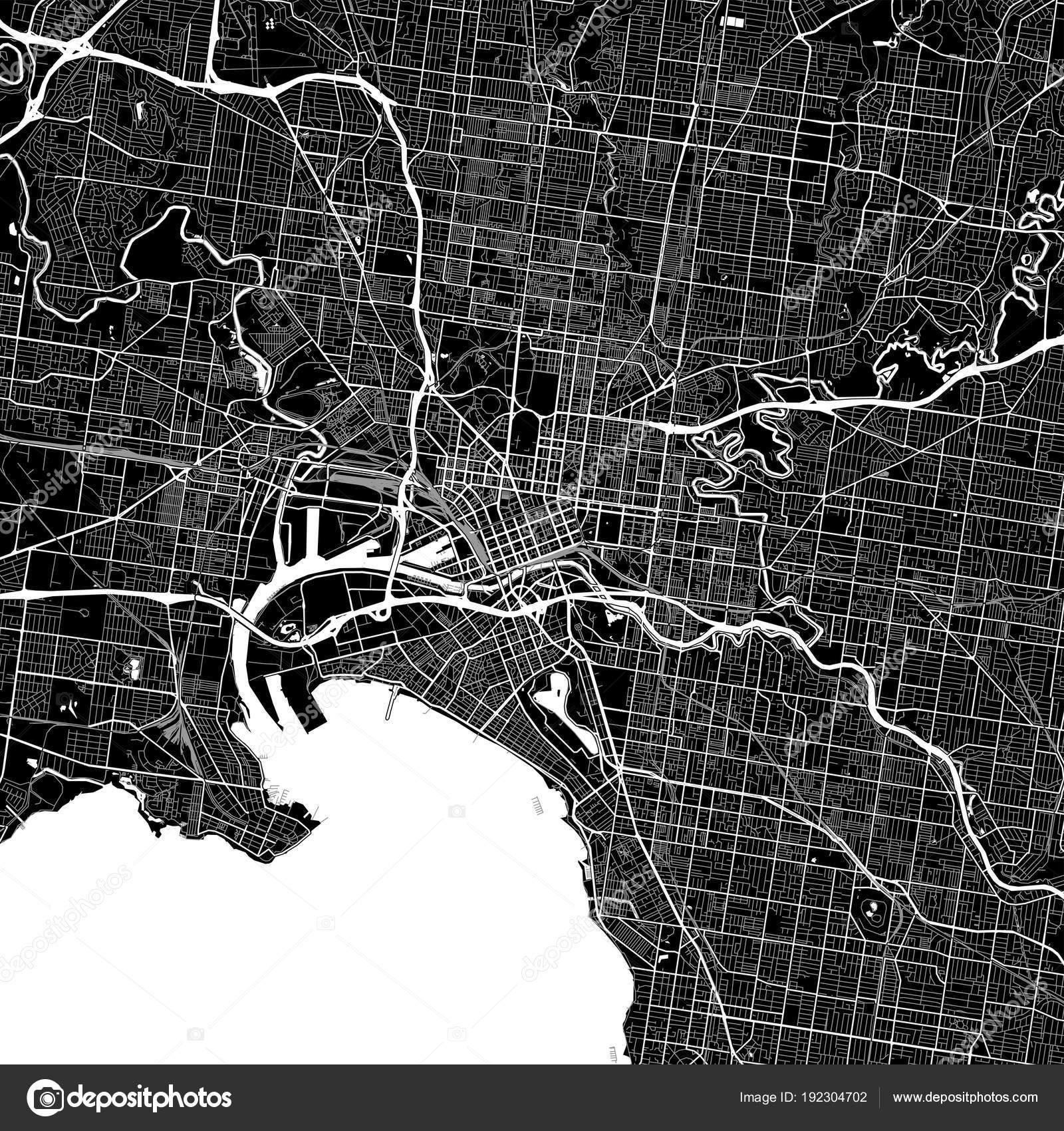 area map of melbourne australia stock vector