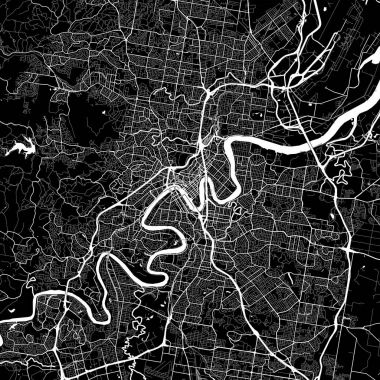 Area map of Brisbane, Australia clipart
