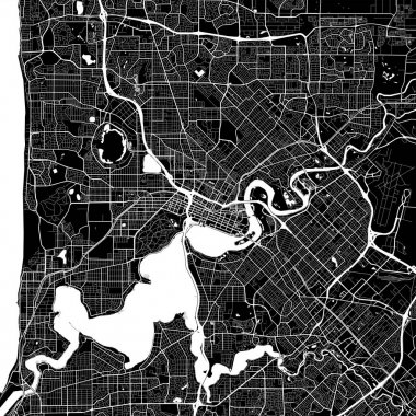 Area map of Perth, Australia clipart