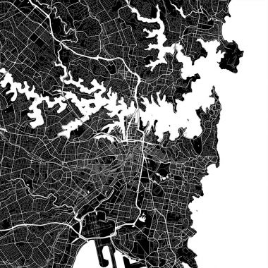 Area map of Sydney, Australia clipart