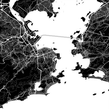Area map of Rio de Janeiro, Brazil clipart