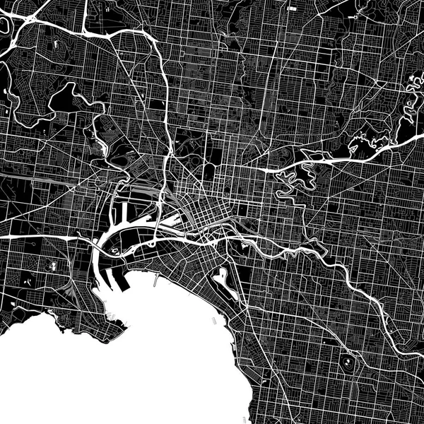 メルボルン、オーストラリアの領域のマップ — ストックベクタ