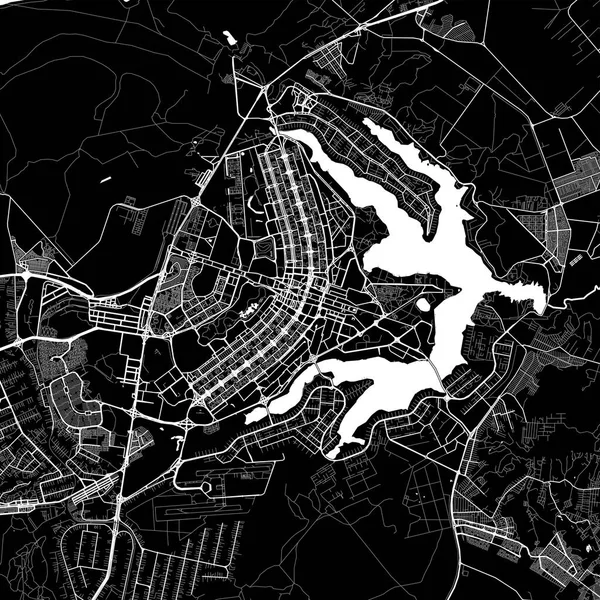 Mappa dettagliata di Braslia, Brasile — Vettoriale Stock