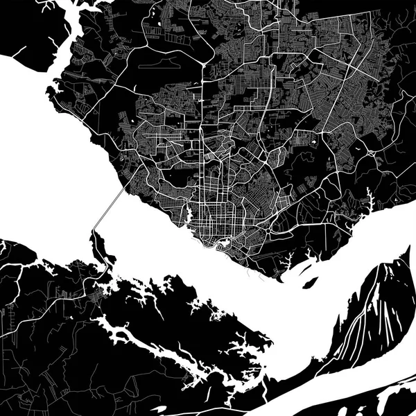 Mapa área de Manaus, Brasil — Vector de stock