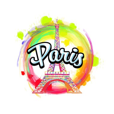 Başlık ile Paris Eyfel Kulesi çizimi