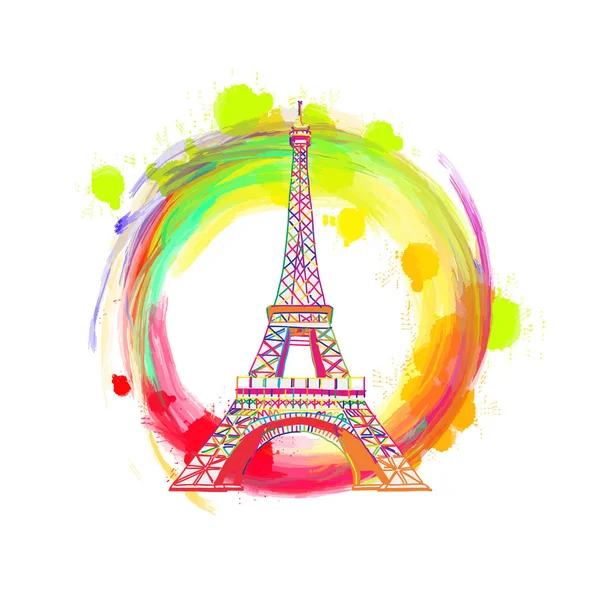 パリ ・ エッフェル塔の図面の概念 — ストックベクタ