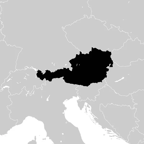 Αυστρία με τις γειτονικές χώρες της Ευρώπης — Διανυσματικό Αρχείο