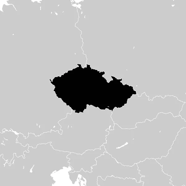 Tjeckien med närliggande europeiska länder — Stock vektor