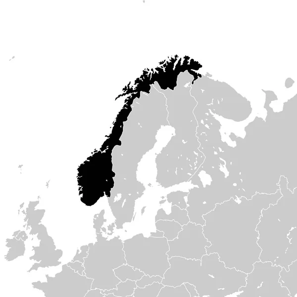 Norvegia con i paesi europei limitrofi — Vettoriale Stock