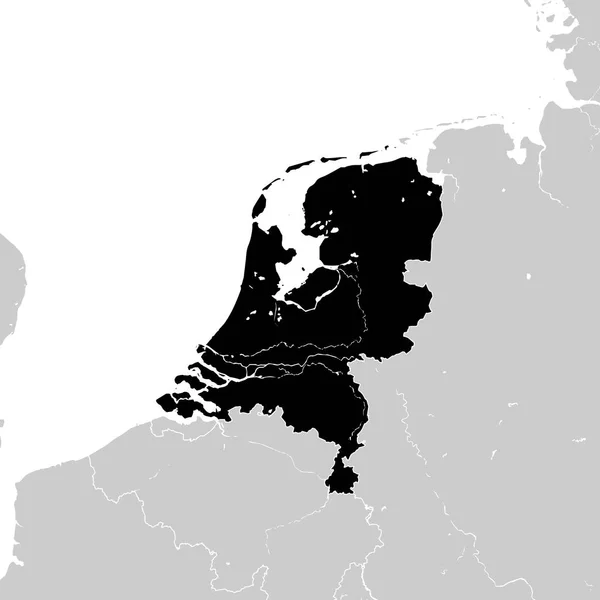 Paesi Bassi con i paesi europei vicini — Vettoriale Stock