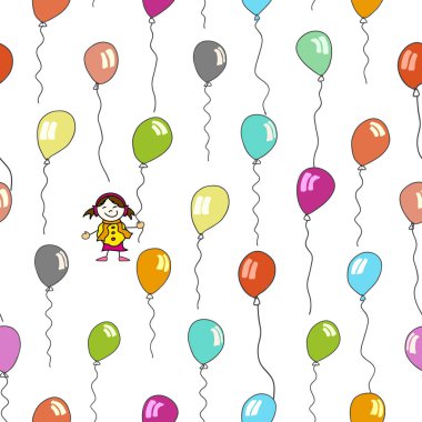 çocuk ve balon seamless modeli
