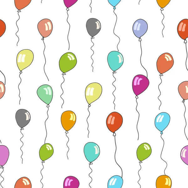 Χωρίς ραφή πρότυπο μπαλόνια σε διάφορα χρώματα — Διανυσματικό Αρχείο