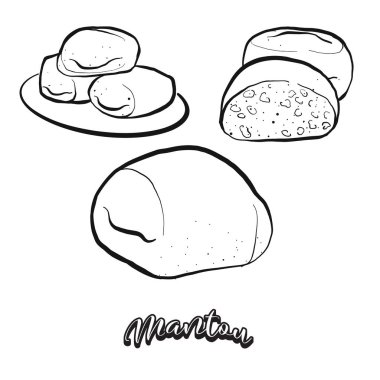 Mantou yemek taslağı beyaza ayrılmış.