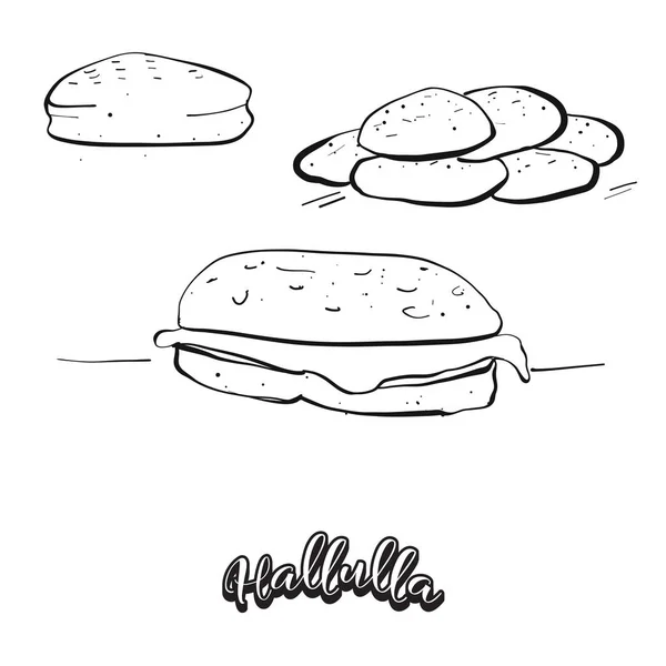 Hallulla food sketch separated on white — 스톡 벡터