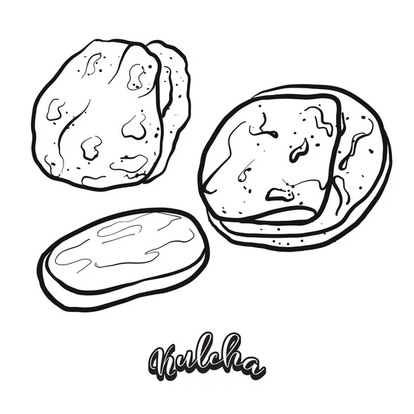 Kulcha food sketch separated on white — 스톡 벡터