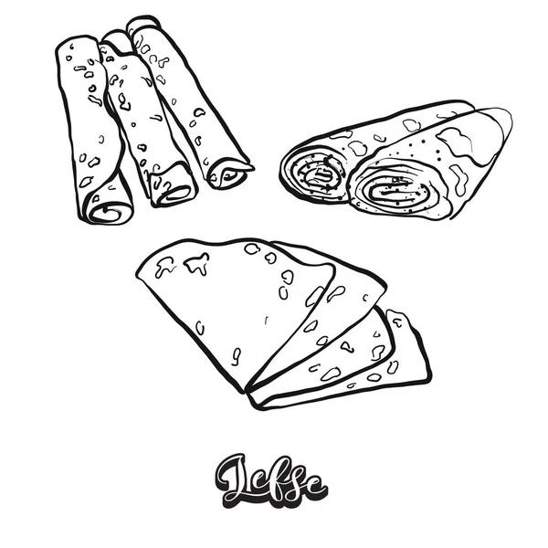 Lefse food sketch separated on white — 스톡 벡터