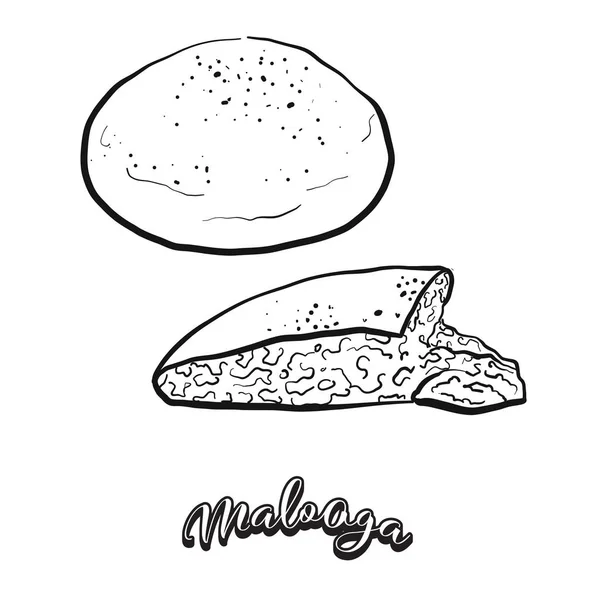Malooga food sketch separated on white — 스톡 벡터