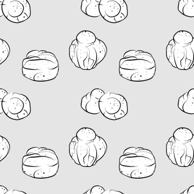 Brioche pürüzsüz desenli gri pullu çizim