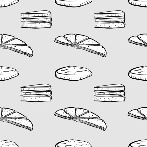 Baba seamless pattern greyscale drawing — 스톡 벡터