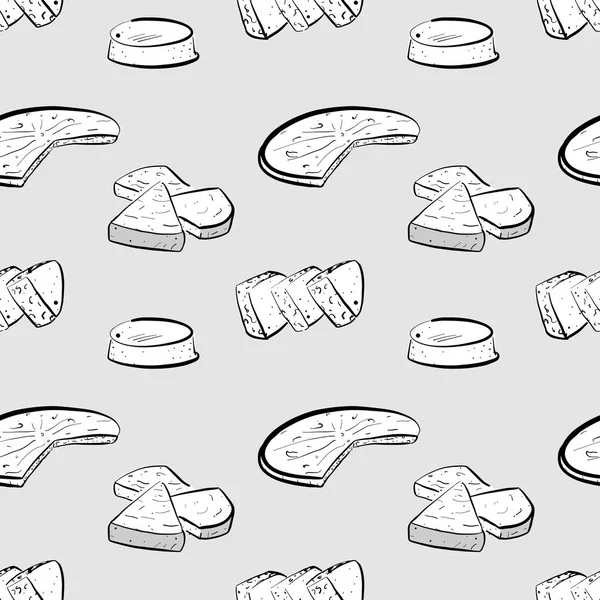 Bammy seamless pattern greyscale drawing — 스톡 벡터