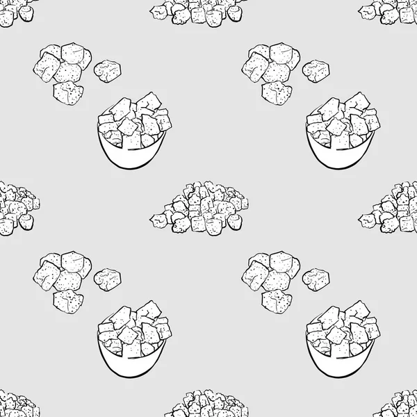 Croutons patrón sin costura dibujo a escala de grises — Archivo Imágenes Vectoriales